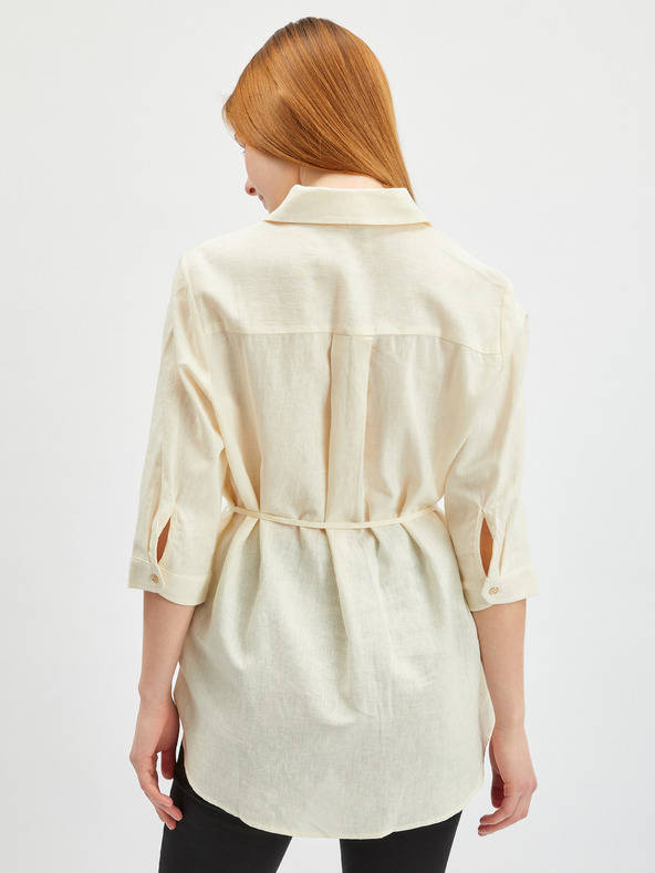 Orsay Krémová dámská lněná halenka ORSAY