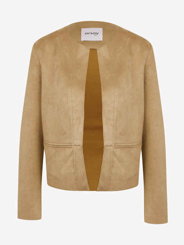 Orsay Světle hnědé dámské sako v semišové úpravě ORSAY