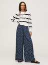 Pepe Jeans Tmavě modré dámské vzorované culottes kalhoty Pepe Jeans