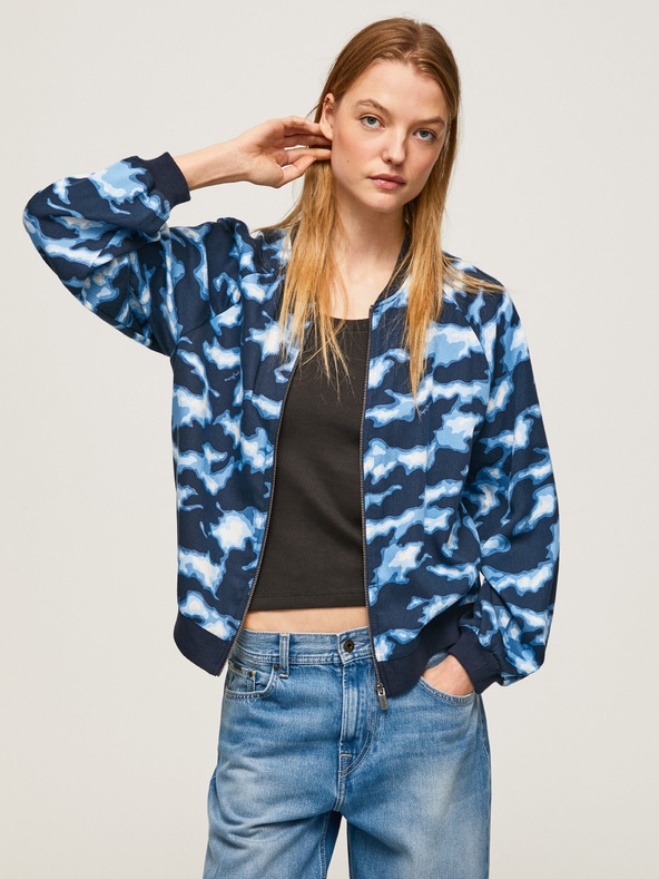 Pepe Jeans Modrý dámský vzorovaný bomber Pepe Jeans