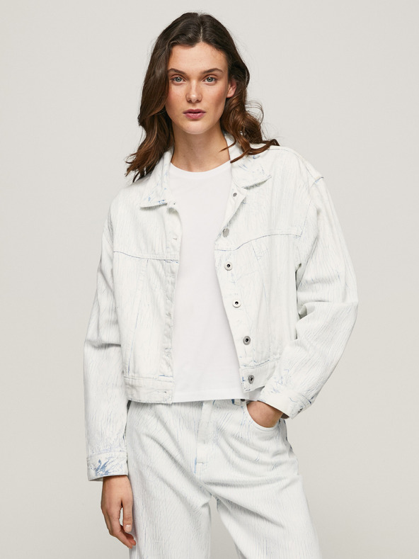 Pepe Jeans Bílá dámská džínová bunda Pepe Jeans