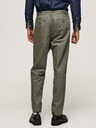 Pepe Jeans Khaki pánské formální kalhoty s příměsí lnu Pepe Jeans