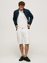 Pepe Jeans Bílé pánské kraťasy s příměsí lnu Pepe Jeans