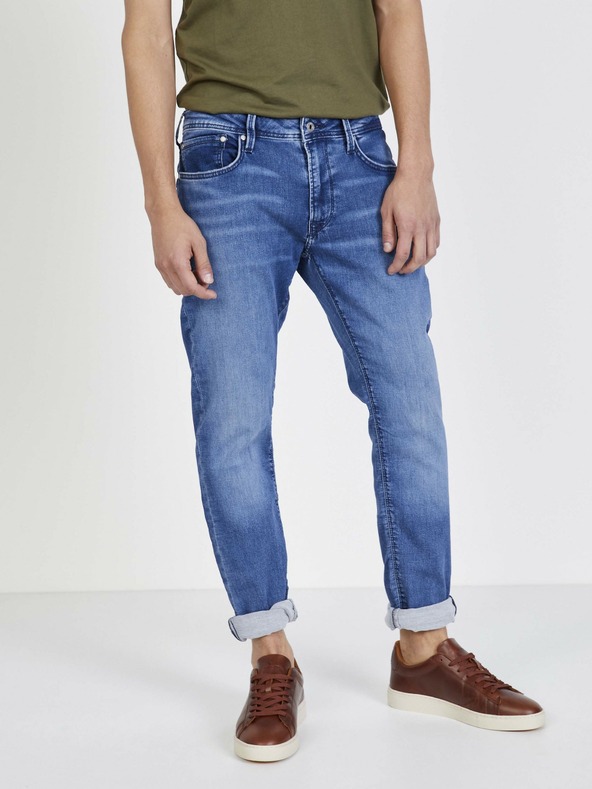 Pepe Jeans Modré pánské straight fit džíny Pepe Jeans Stanley