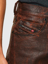 Diesel Tmavě hnědé pánské straight fit džíny Diesel Struktura