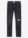Wrangler Černé pánské straight fit džíny s potrhaným efektem Wrangler