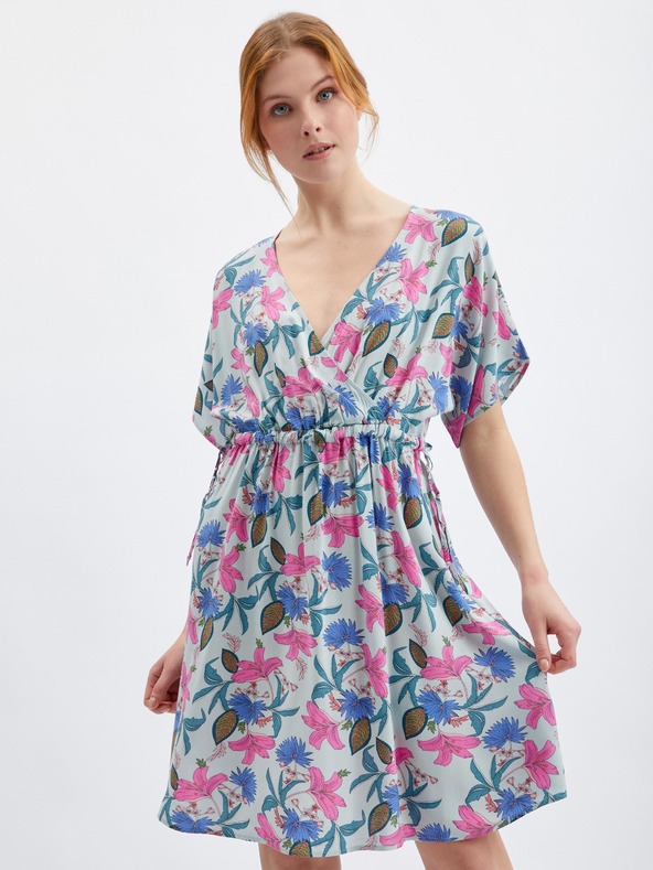 Orsay Světle modré květované šaty ORSAY