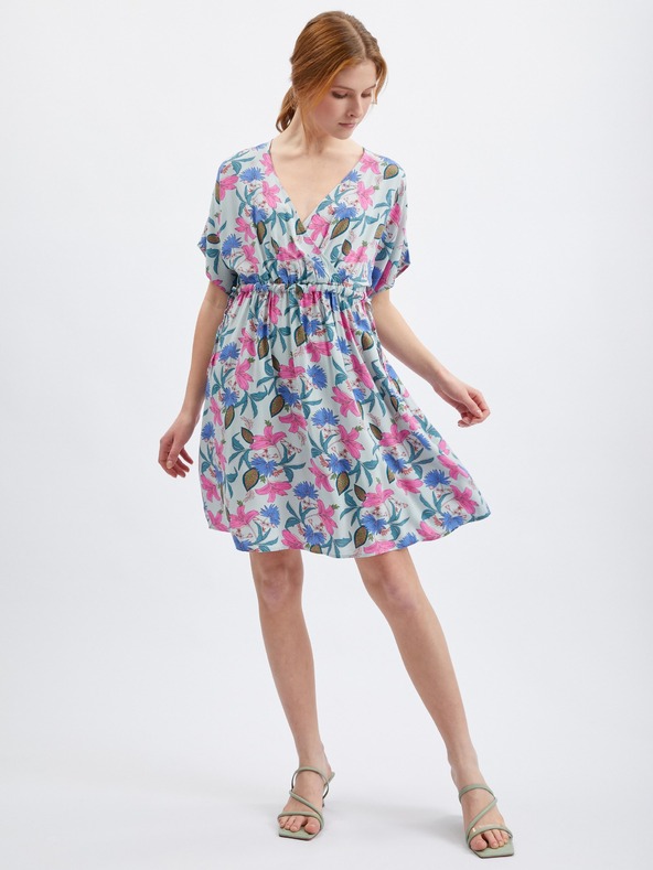 Orsay Světle modré květované šaty ORSAY