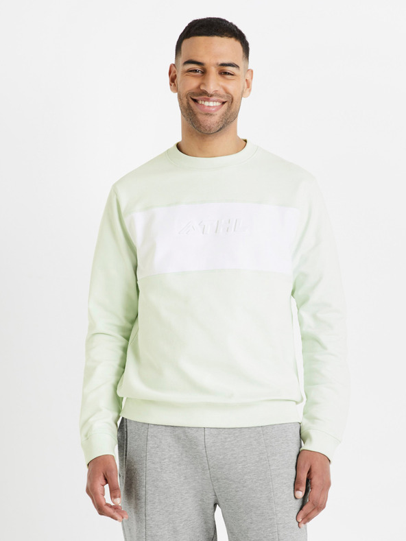 Celio Světle zelená pánská mikina Celio Deatle