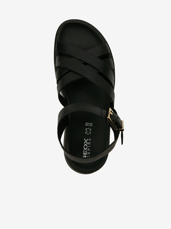 Geox Černé dámské kožené sandály Geox