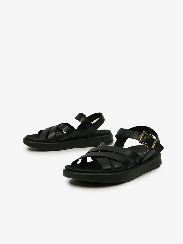 Geox Černé dámské kožené sandály Geox