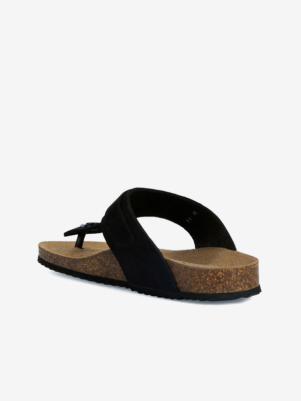 Geox Černé dámské kožené žabky Geox