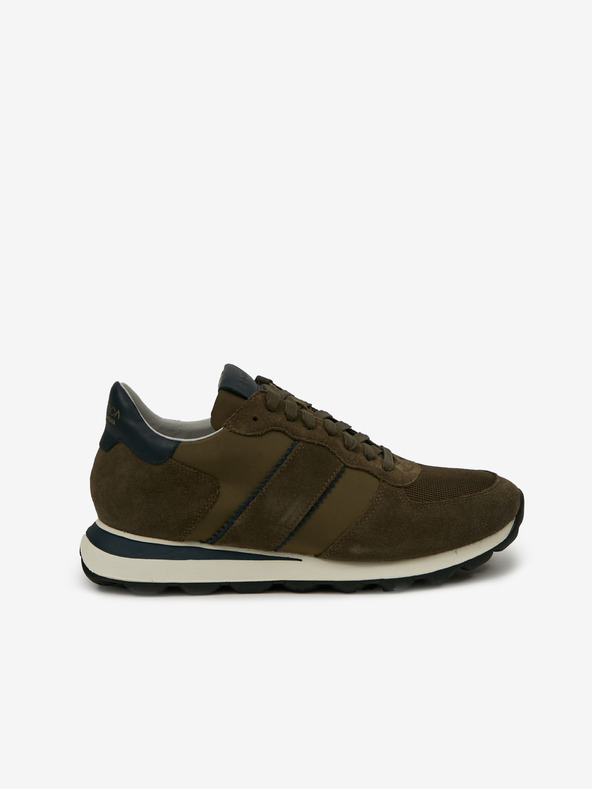 Geox Khaki pánské tenisky se semišovými detaily Geox