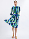 Orsay Zeleno-modré dámské pruhované košilové šaty ORSAY