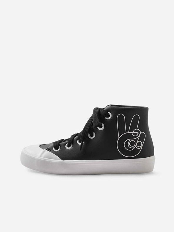 Reima Bílo-černé holčičí kotníkové tenisky Reima Peace High Top