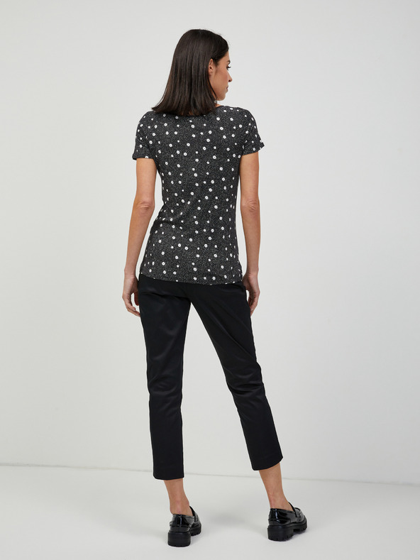 Orsay Černé květované tričko ORSAY