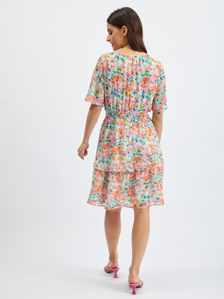 Orsay Červeno-krémové dámské květované šaty ORSAY