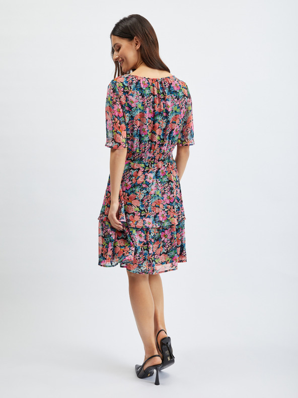 Orsay Červeno-černé dámské květované šaty ORSAY