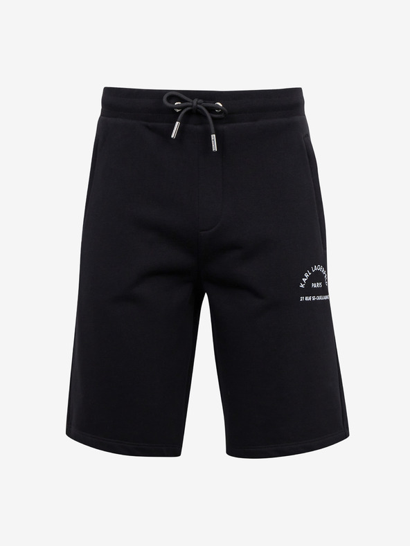 Karl Lagerfeld Černé pánské teplákové kraťasy KARL LAGERFELD