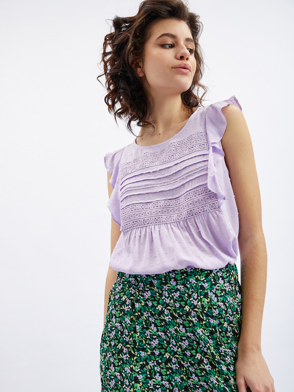 Orsay Černo-zelené dámské květované zkrácené kalhoty ORSAY