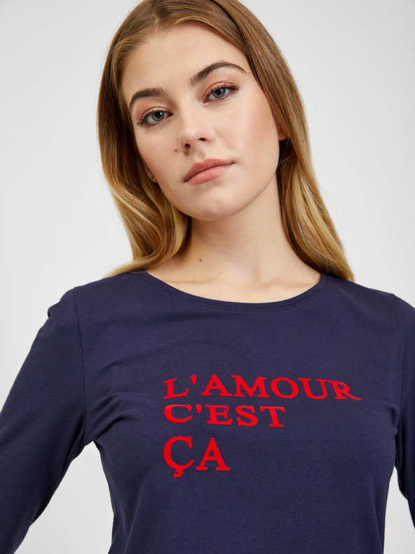 Orsay Tmavě modré dámské tričko ORSAY