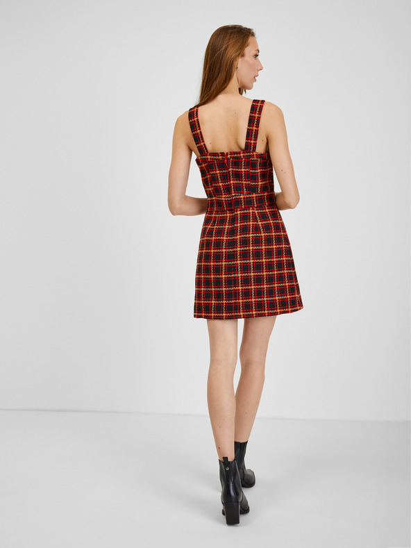 Orsay Červeno-černé dámské kostkované šaty ORSAY