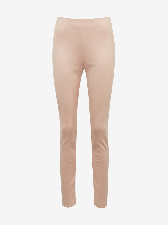 Orsay Světle růžové dámské kalhoty v semišové úpravě ORSAY