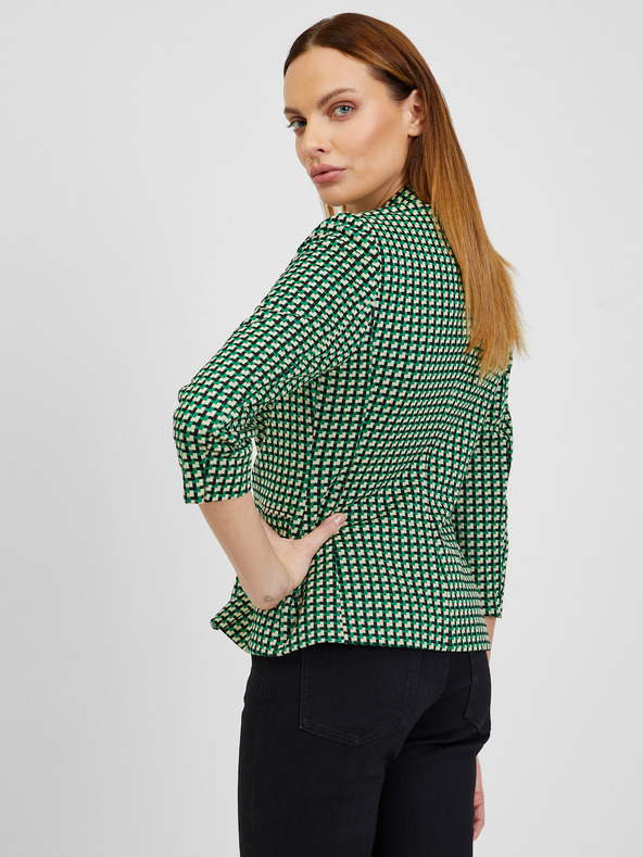 Orsay Bílo-zelené dámské kostkované sako ORSAY