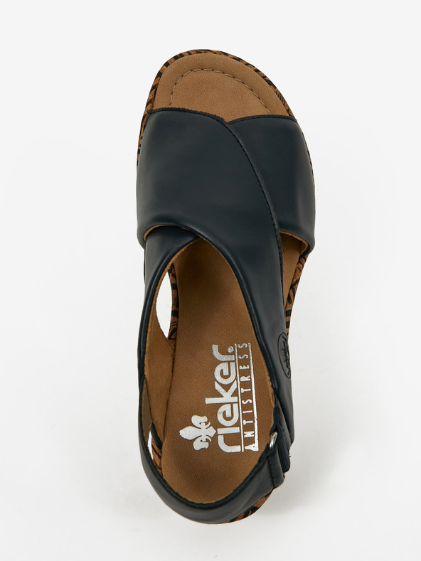 Rieker Tmavě modré dámské sandály na klínku Rieker