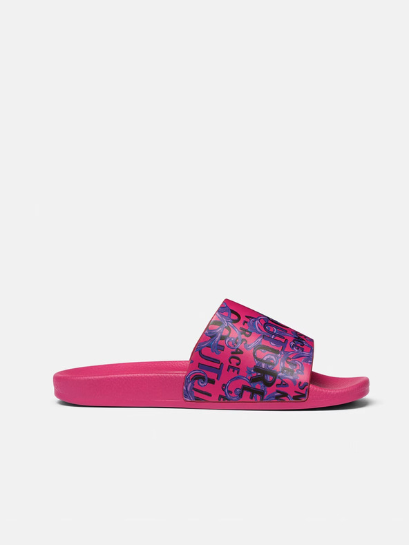 Versace Jeans Couture Tmavě růžové dámské vzorované pantofle Versace Jeans Couture Fondo Shelly