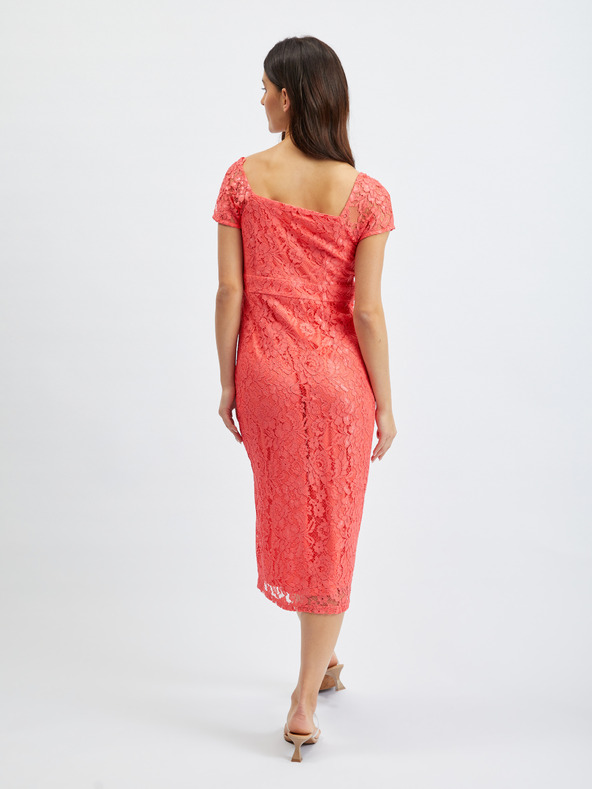 Orsay Růžové dámské krajkované šaty ORSAY