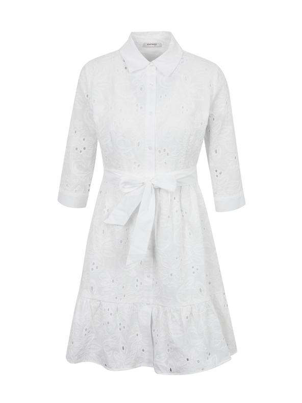Orsay Bílé dámské vzorované košilové šaty ORSAY