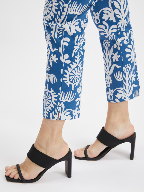 Orsay Bílo-modré dámské vzorované kalhoty ORSAY