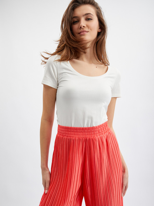 Orsay Červené dámské široké kalhoty ORSAY