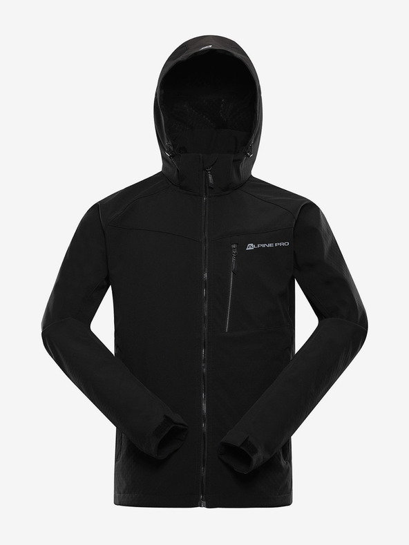 ALPINE PRO Pánská softshellová bunda s membránou ALPINE PRO LANC černá