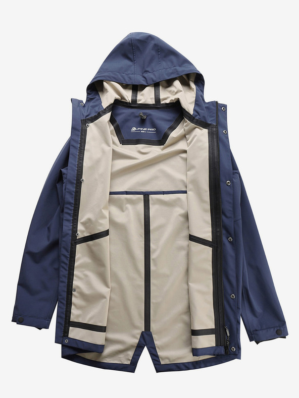 ALPINE PRO Pánský nepromokavý kabát s membránou ptx ALPINE PRO PERFET modrá