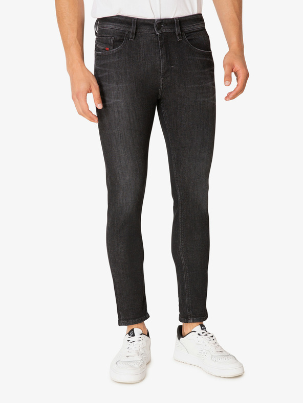 Diesel Tmavě šedé pánské zkrácené skinny fit džíny Diesel Thommer