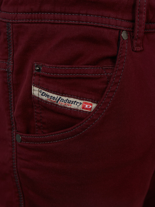 Diesel Vínové pánské skinny fit džíny Diesel Krooley