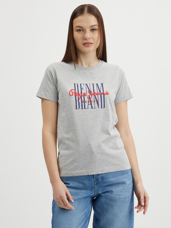 Pepe Jeans Světle šedé dámské tričko Pepe Jeans Camille