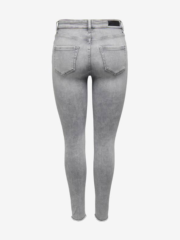ONLY Světle šedé dámské skinny fit džíny s potrhaným efektem ONLY Blush