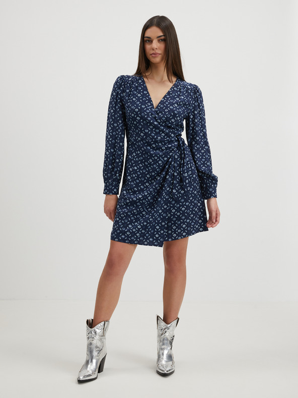 Pepe Jeans Tmavě modré dámské zavinovací šaty Pepe Jeans