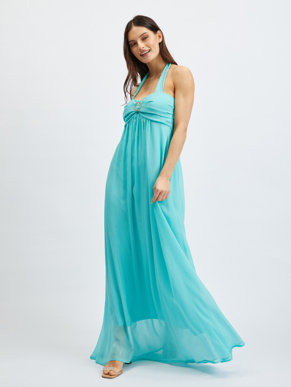 Orsay Tyrkysové dámské maxi šaty ORSAY
