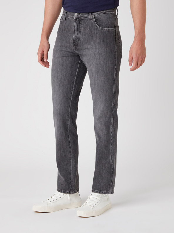 Wrangler Tmavě šedé pánské straight fit džíny Wrangler Texas
