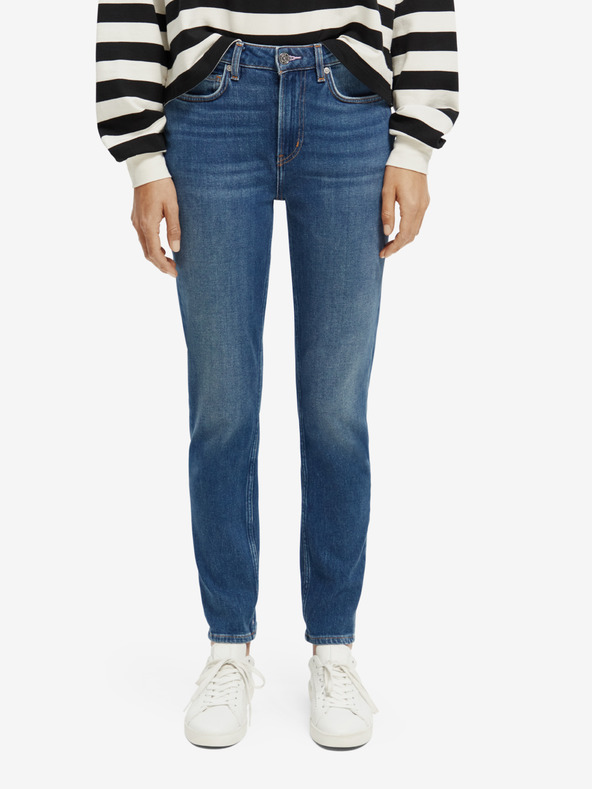 Scotch & Soda Tmavě modré dámské zkrácené straight fit džíny Scotch & Soda