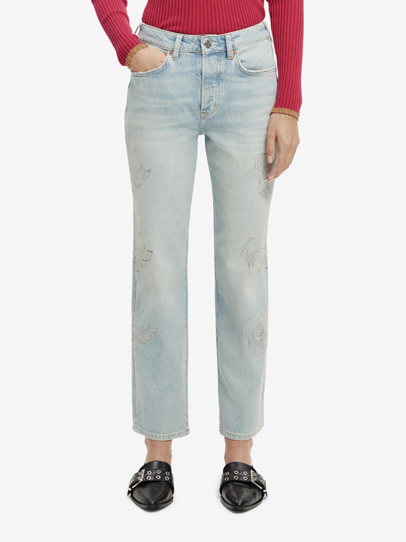 Scotch & Soda Světle modré dámské zkrácené straight fit džíny Scotch & Soda