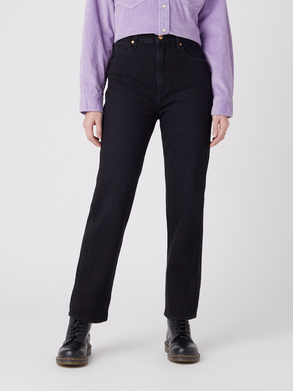 Wrangler Černé dámské straight fit džíny Wrangler