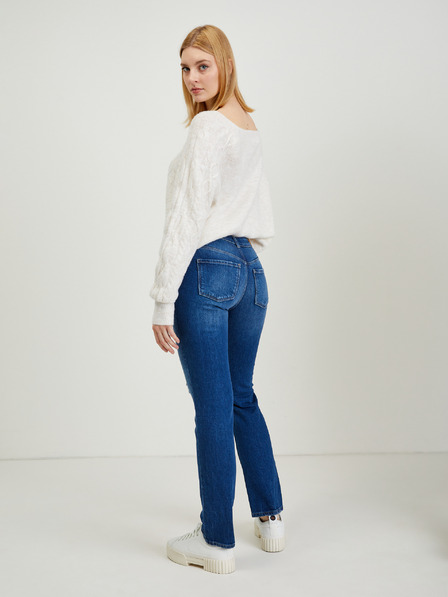 Orsay Tmavě modré dámské straight fit džíny ORSAY