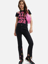 Desigual Černé dámské květované straight fit džíny Desigual Nicole