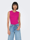 ONLY Tmavě růžový dámský žebrovaný basic top ONLY Majli