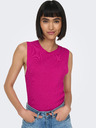 ONLY Tmavě růžový dámský žebrovaný basic top ONLY Majli